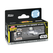 STAR WARS - POP FUNKO BITTY POP RIDE VINYL FIGURE - THE MANDALORIAN IN N1 STARFIGHTER (WITH GROGU)