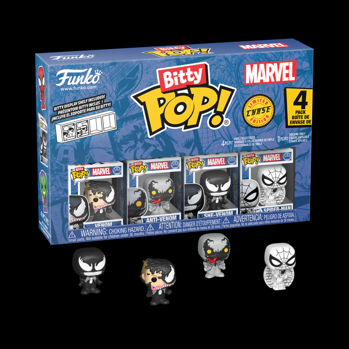 85703 - MARVEL: SPIDER-MAN - POP FUNKO BITTY VINYL FIGURE - VENOM (4PK)