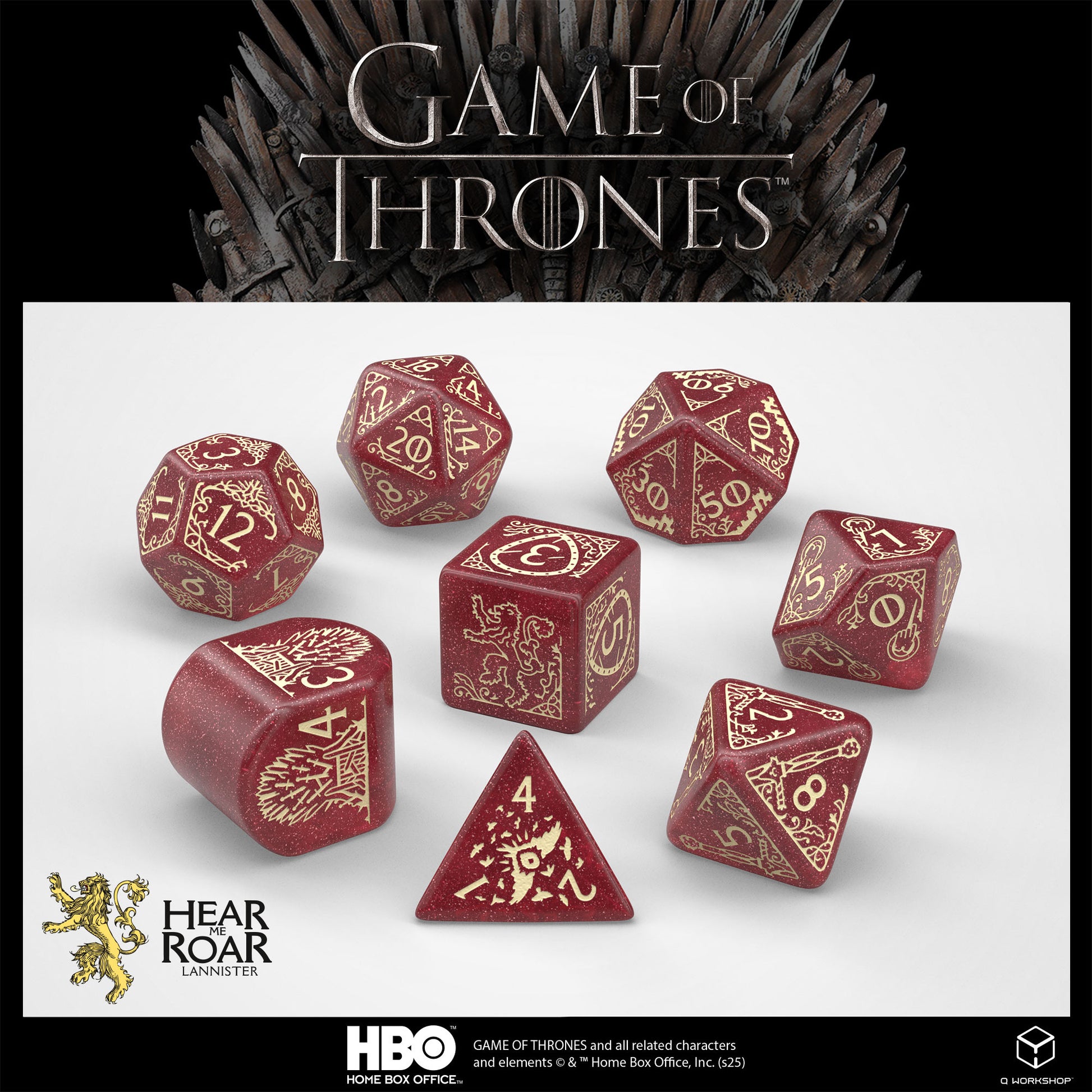 GOT/00190166/2025/2/A - SET 8 DADI - GAME OF THRONES - LANNISTER