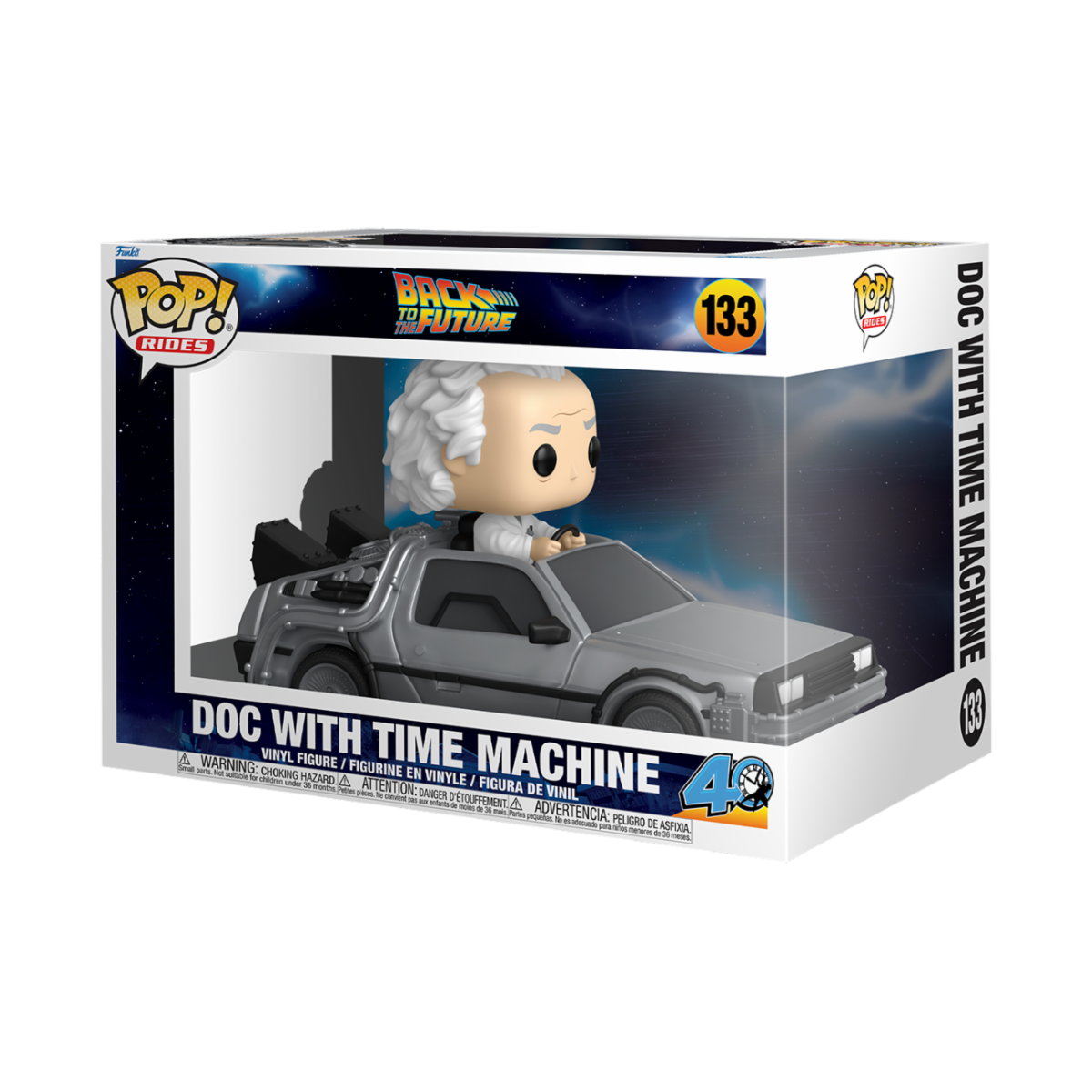BACK TO THE FUTURE - POP FUNKO RIDE DELUXE VINYL FIGURE 133 DOC W/TIME MACHINE 15CM