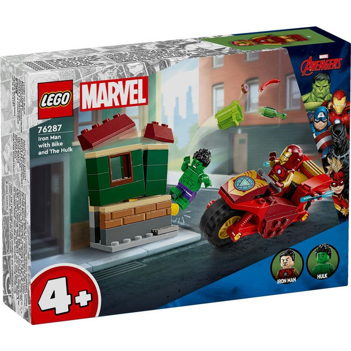 76287 - SUPER HEROES MARVEL - IRON MAN CON MOTO E THE HULK