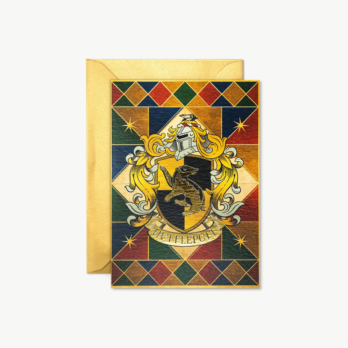 HPCARD35 - HARRY POTTER - HOGWARTS: HUFFLEPUFF HOUSE CREST - NOTECARD