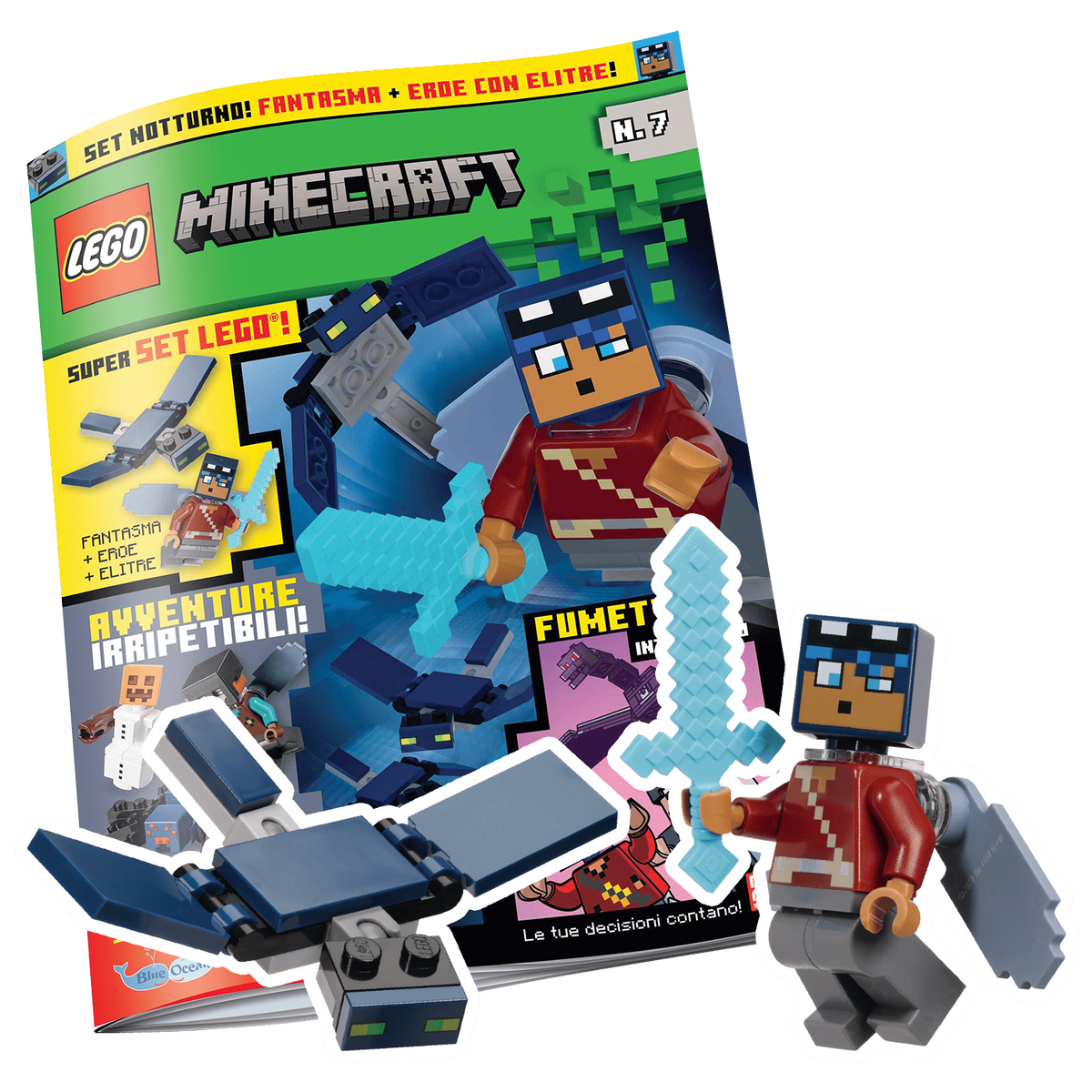 LEGO MINECRAFT N.7 - GIOCO LEGO: FANTASMA + EROE + ELITRE