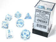CHX 27581 - SET 7 DADI POLIEDRICI - BOREALIS ICICLE/LIGHT BLUE LUMINARY