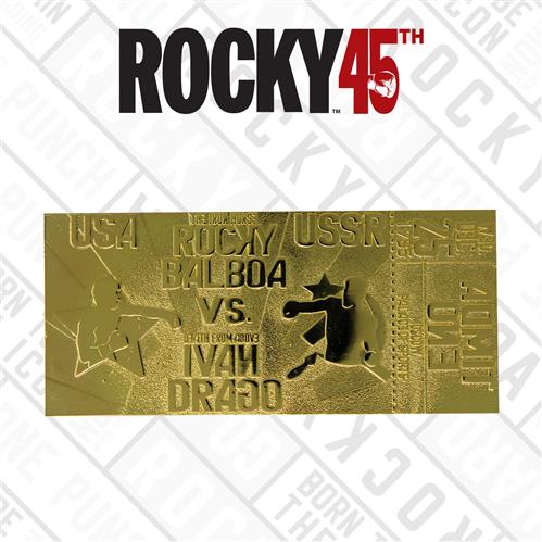 ROCKY-104G - ROCKY IV - GOLD PLATED TICKET - IVAN DRAGO FIGHT TICKET