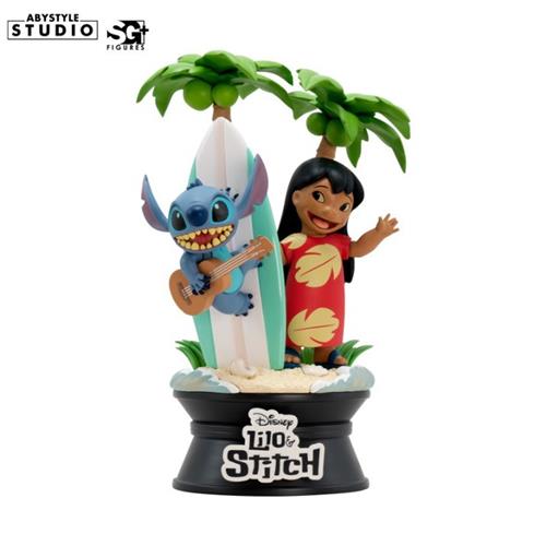 ABYFIG062 - DISNEY: LILO & STITCH - SUPER FIGURE COLLECTION - LILO & STITCH SURFBOARD - STATUA 17CM