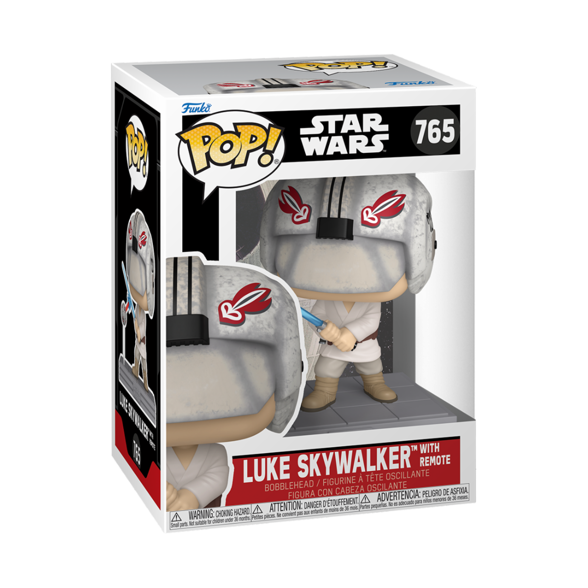 STAR WARS - POP FUNKO VINYL FIGURE 765 LUKE/REMOTE 9CM