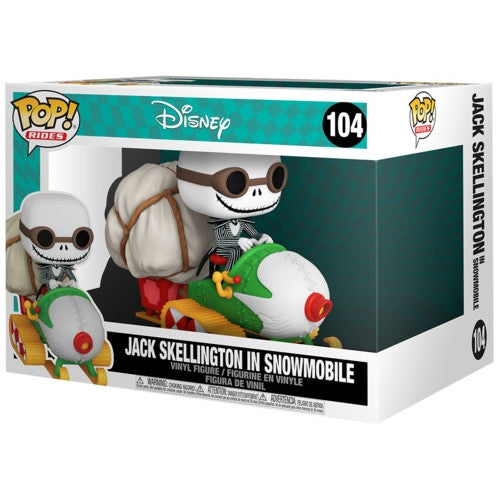 DISNEY - NIGHTMARE BEFORE CHRISTMAS - POP FUNKO VINYL FIGURE RIDE 104 JACK SKELLIGTON IN SNOWMOBILE