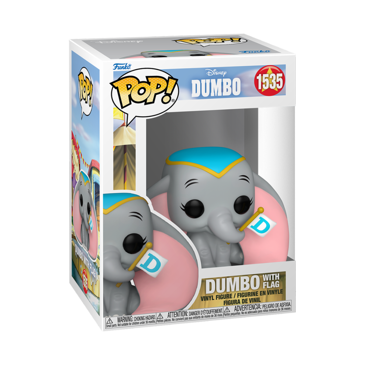 DISNEY: DUMBO - POP FUNKO VINYL FIGURE 1535 DUMBO W/FLAG 9CM