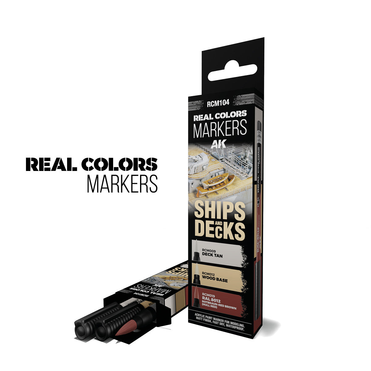 RCM104 - REAL COLORS MARKERS - SHIPS & DECKS - SET DA 3 COLORI