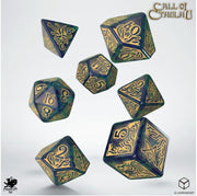 SCTR22 - SET 7 DADI CALL OF CTHULHU 7TH EDITION - BLUE/GREEN & GOLD