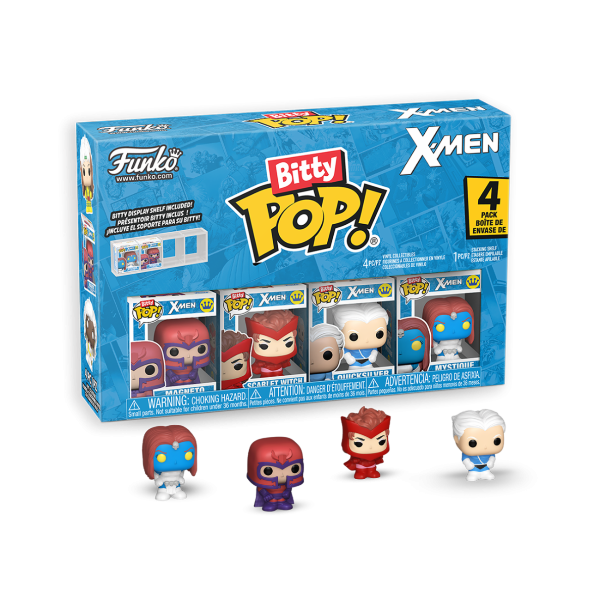 91390 - MARVEL: X-MEN - POP FUNKO BITTY VINYL FIGURE - MAGNETO (4PK)