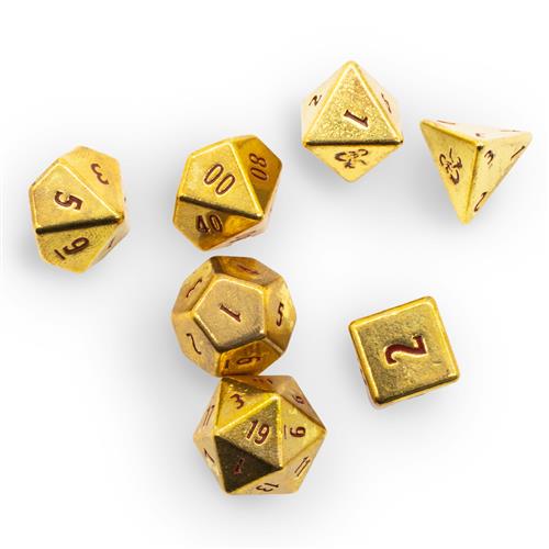 38500 - DUNGEONS & DRAGONS - HEAVY METAL DICE SET - 50TH ANNIVERSATY