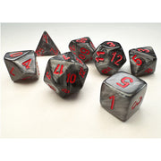 CHX 20478 - SET 7 DADI POLIEDRICI MINI - VELVET BLACK/RED