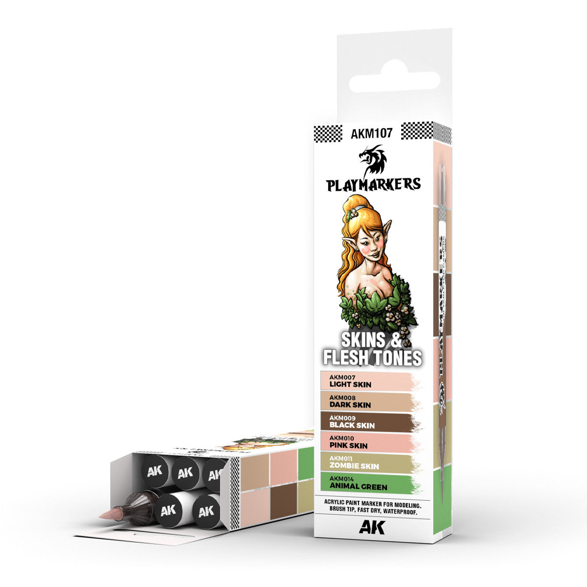 AKM107 - PLAYMARKERS - SKIN & FLESH TONES - SET DA 6 COLORI