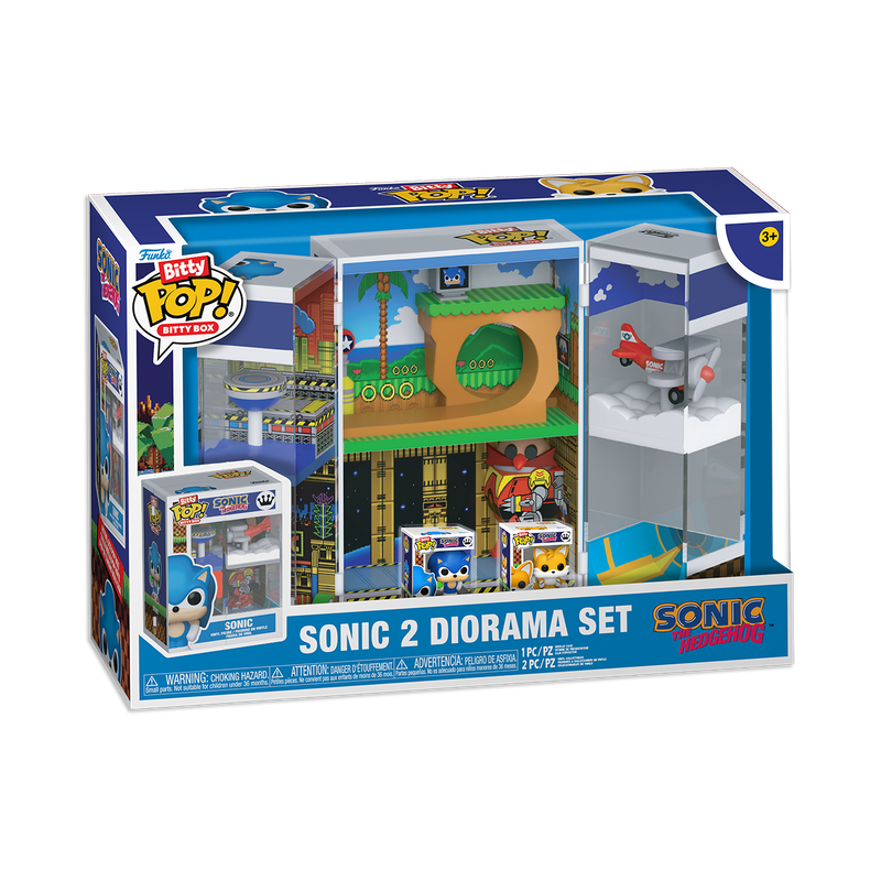 SONIC THE HEDGEHOG - POP FUNKO BITTY BOX VINYL FIGURE - SONIC 2 DIORAMA SET