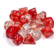 CHX 27554 - SET 7 DADI POLIEDRICI - NEBULA RED/SILVER LUMINARY