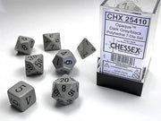 CHX 25410 - SET 7 DADI POLIEDRICI OPACHI - GREY W/BLACK