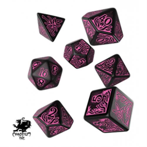 SCTR20 - SET 7 DADI CALL OF CTHULHU 7TH EDITION BLACK/MAGENTA
