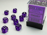 CHX 23807 - SET 36 DADI 6 FACCE 12MM - PURPLE W/WHITE