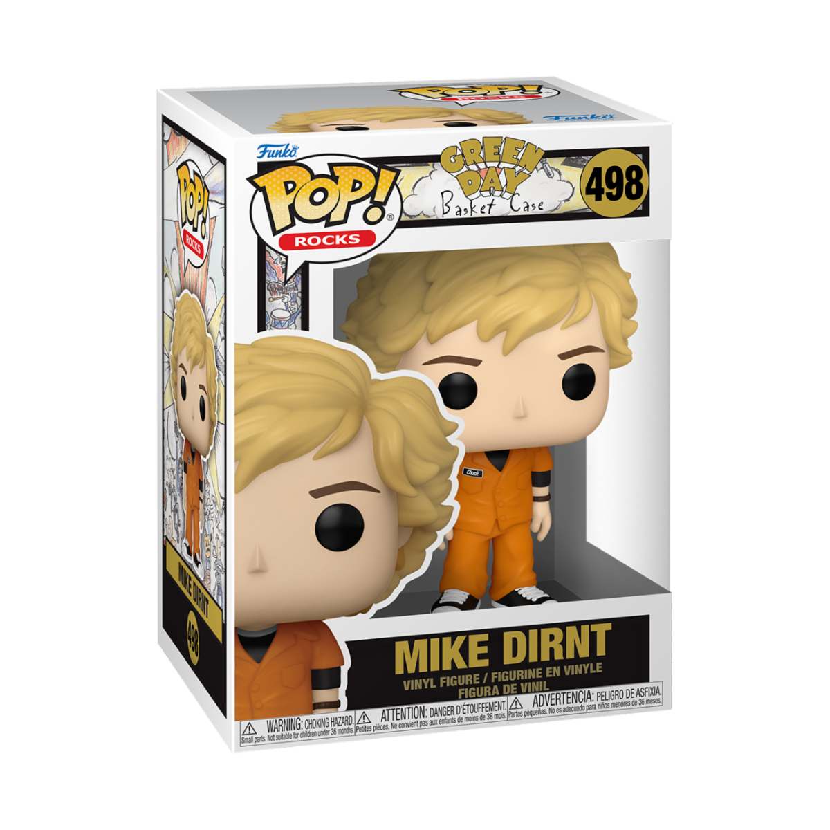 GREEN DAY S2 - POP FUNKO VINYL FIGURE 498 MIKE DIRNT (BASKET CASE) 9CM