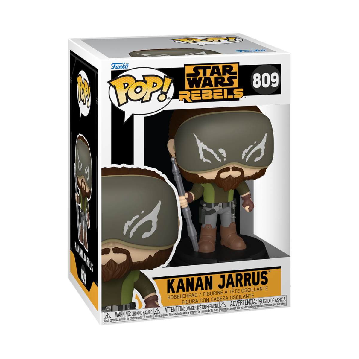 STAR WARS: REBELS - POP FUNKO VINYL FIGURE 809 KANAN JARRUS 9CM