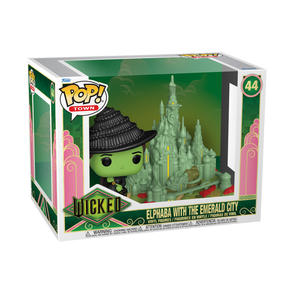 WICKED - POP FUNKO TOWN VINYL FIGURE 44 ELPHABA W/EMERAL CITY