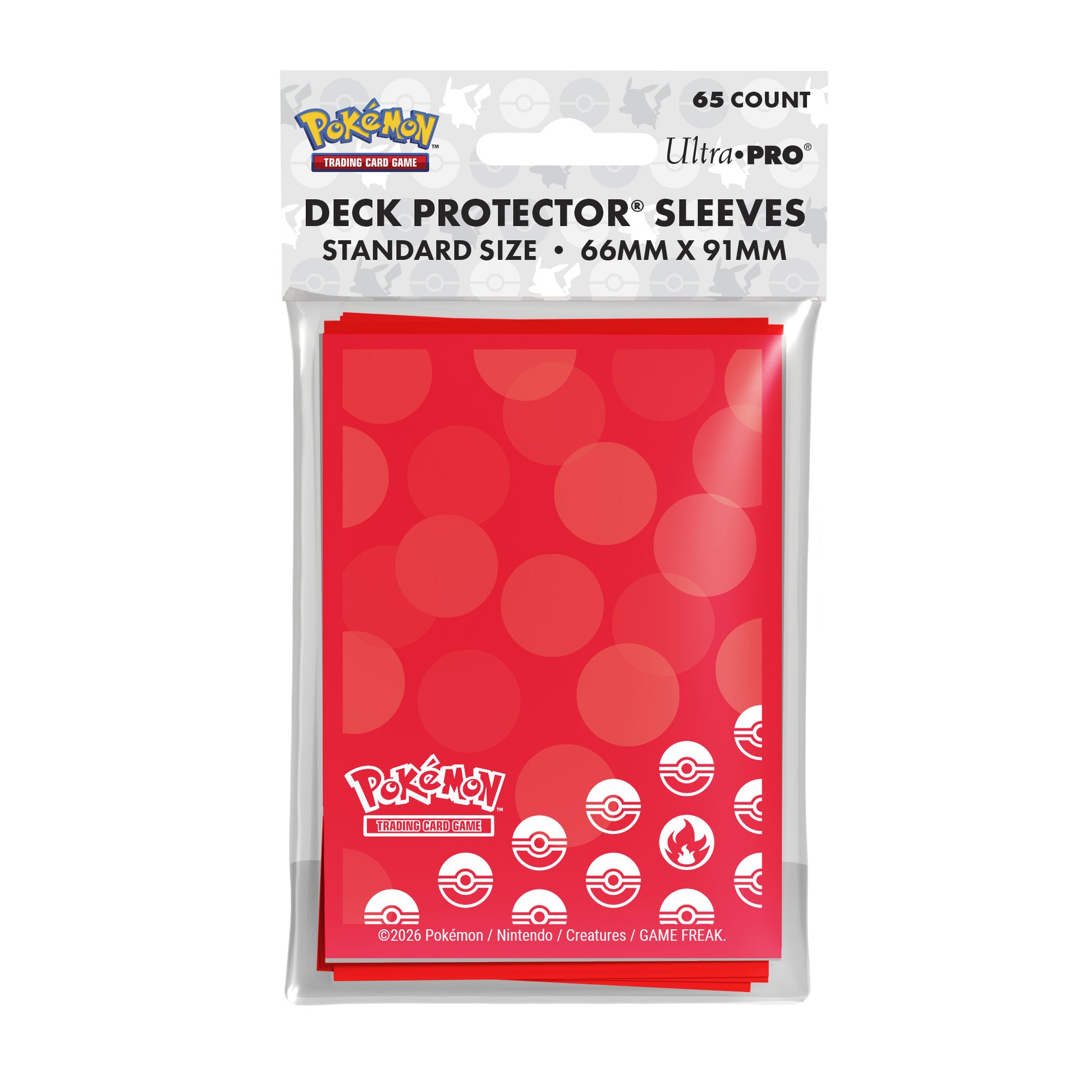 16743 - 65 DECK PROTECTOR SLEEVES - POKEMON - FIRE TYPE