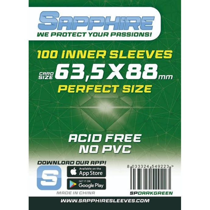 SAPPHIRE DARK GREEN - 100 BUSTE PROTETTIVE 63.5X88MM - PERFECT FIT