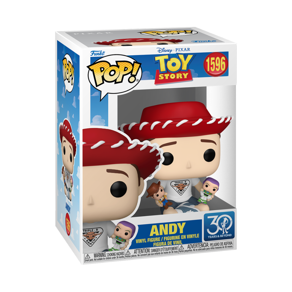 DISNEY - TOY STORY 30TH ANNIVERSARY - POP FUNKO VINYL FIGURE 1596 ANDY 9CM