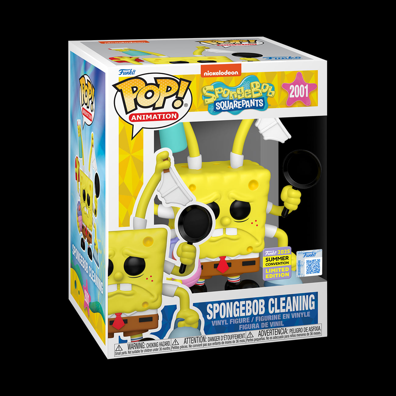 SPONGEBOB - POP FUNKO PREMIUM VINYL FIGURE - 2001 SPONGEBOB CLEANING 9CM FUNSIDE EXCL