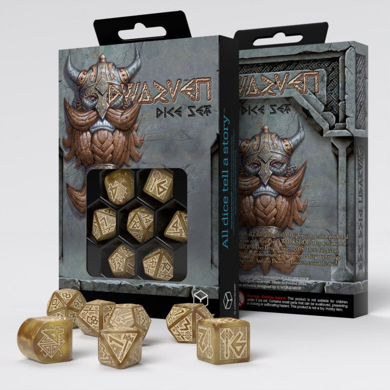 RDWA08 - SET 7 DADI - DWARVEN DICE SET:GOLD