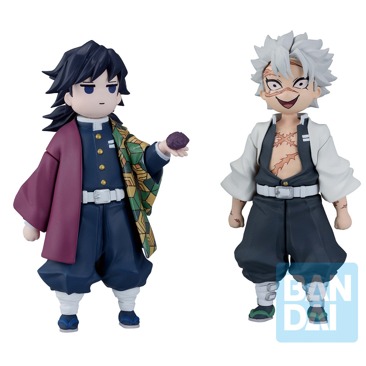 68441 - DEMON SLAYER - ICHIBANSHO FIGURE FROM ICHIBAN KUJI - GIYU TOMIOKA & SANEMI SHINAZUGAWA - STATUA 7CM