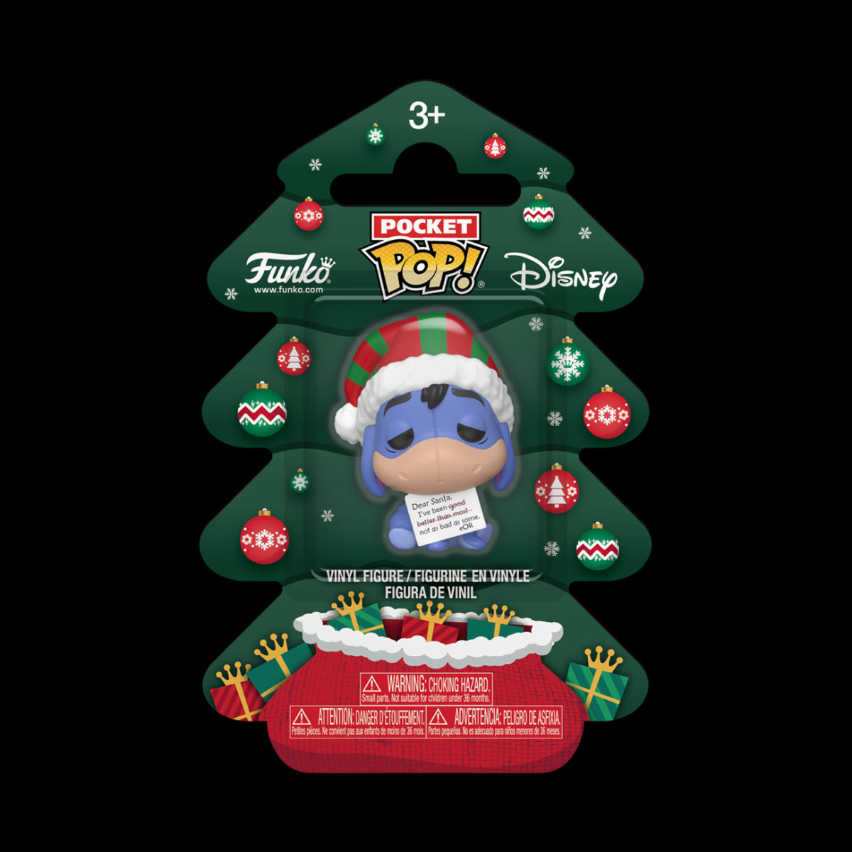 DISNEY: WINNIE THE POOH HOLIDAY - POP FUNKO VINYL POCKET FIGURE - EEYEORE 4CM