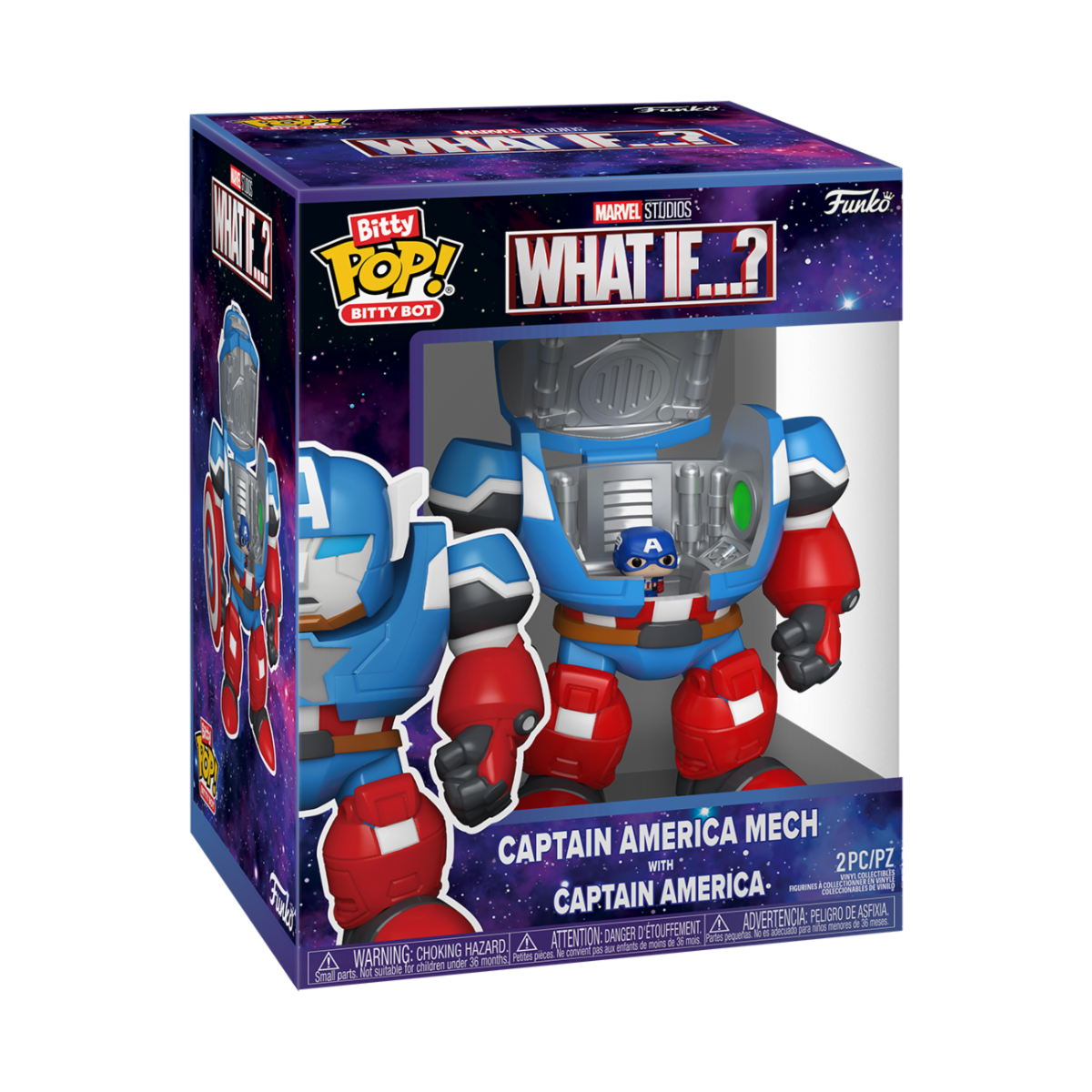 91388 - MARVEL: WHAT IF...? - POP FUNKO BITTY VINYL FIGURE - CAPTAIN AMERICA MECH W/CAPTAIN AMERICA