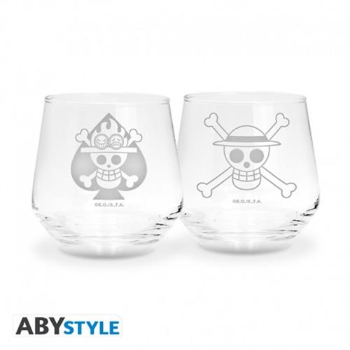 ABYVER285 - ONE PIECE - SET DI 2 BICCHIERI - LUFFY & ACE