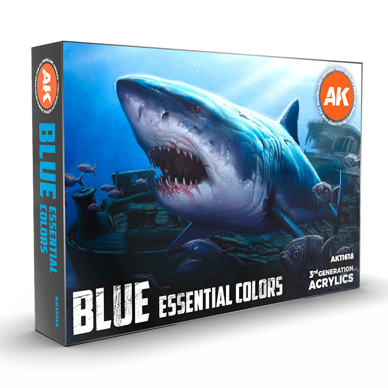 AK11618 - 3GEN ACRYLICS - BLUE ESSENTIAL COLORS - SET DA 6 COLORI