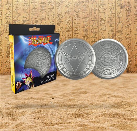 COAST-YGO - YU-GI-OH! - SET DI 4 SOTTOBICCHIERI IN METALLO CON BASE