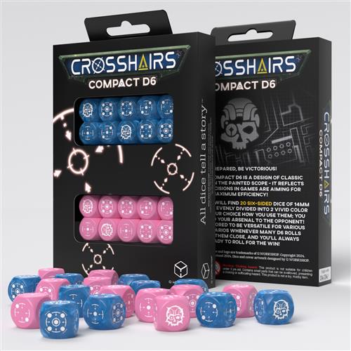 STCA02 - SET 20 DADI D6 COMPACT - CROSSHAIRS - BLU/ROSA