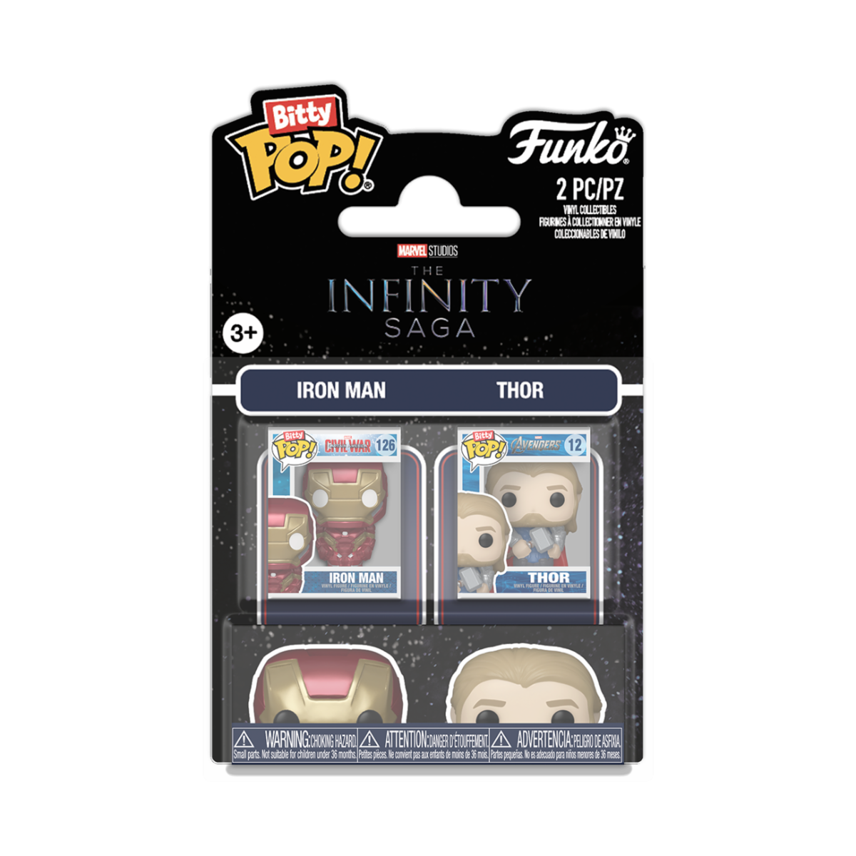 MARVEL - POP FUNKO BITTY 2-PACK VINYL FIGURE - IRON MAN & THOR 2CM