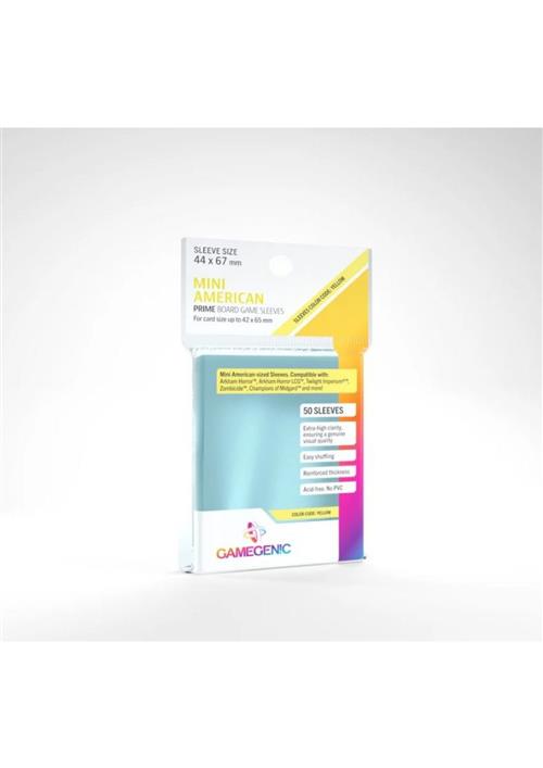 GGS10052ML - 50 MINI AMERICAN SIZE BOARD GAME PRIME SLEEVES 44 X 67MM