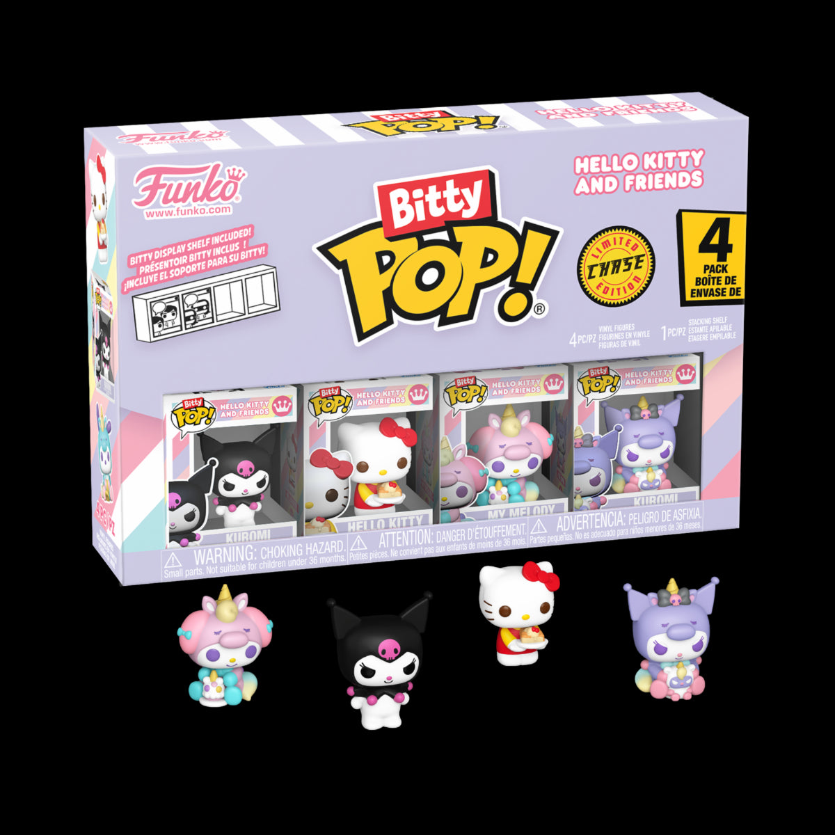 85715 - SANRIO - POP FUNKO BITTY VINYL FIGURE - KUROMI (4PK)