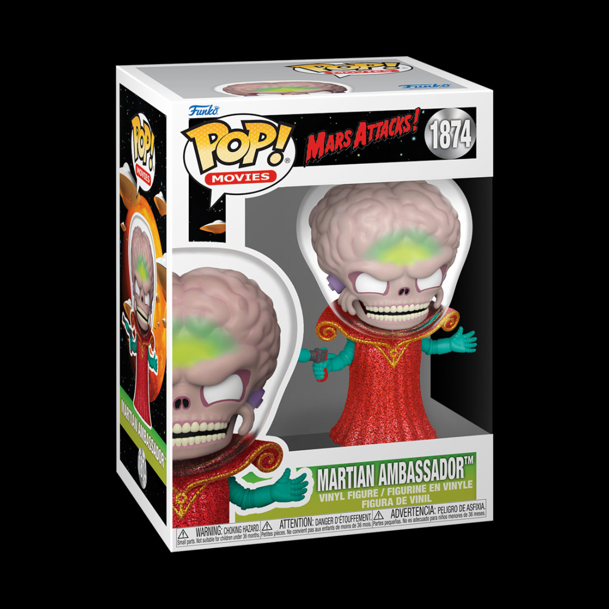 MARS ATTACKS - POP FUNKO VINYL FIGURE 1874 ALIEN LEADER 9CM