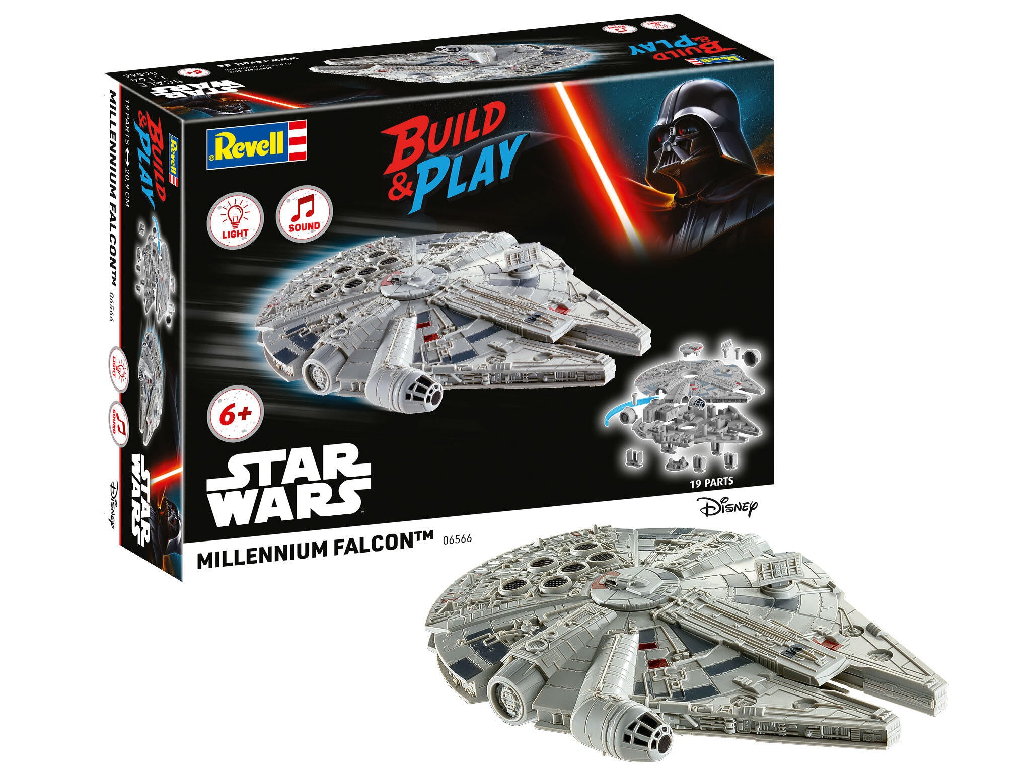 06566 - MILLENNIUM FALCON (LUCE/SUONO): BUILD & PLAY - MODEL KIT BUILD & PLAY 1/164