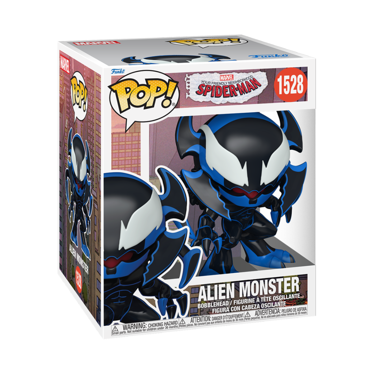 MARVEL: YOUR FRIENDLY NEIGHBORHOOD SPIDER-MAN - POP FUNKO VINYL FIGURE 1528 ALIEN MONSTER 15CM