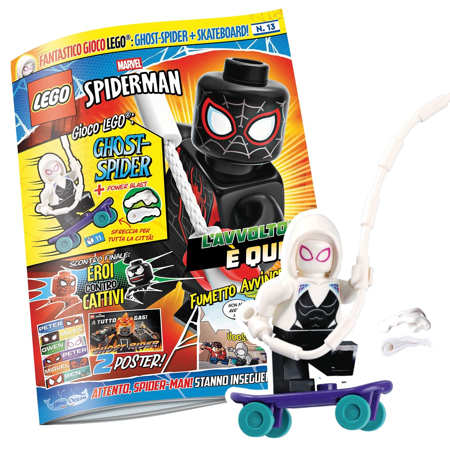 LEGO SPIDER-MAN N. 13 - GHOST-SPIDER CON SKATEBOARD