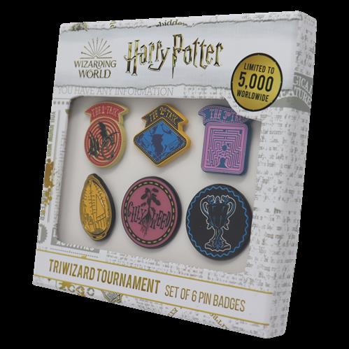 THG-HP48 - HARRY POTTER - 6 METAL PIN BADGES - TRIWIZARD TOURNAMENT
