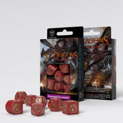RDRA08 - SET 7 DADI - DRAGONS MODERN RED GOLD