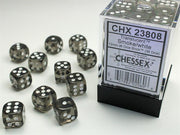 CHX 23808 - SET 36 DADI 6 FACCE 12MM - SMOKE W/WHITE