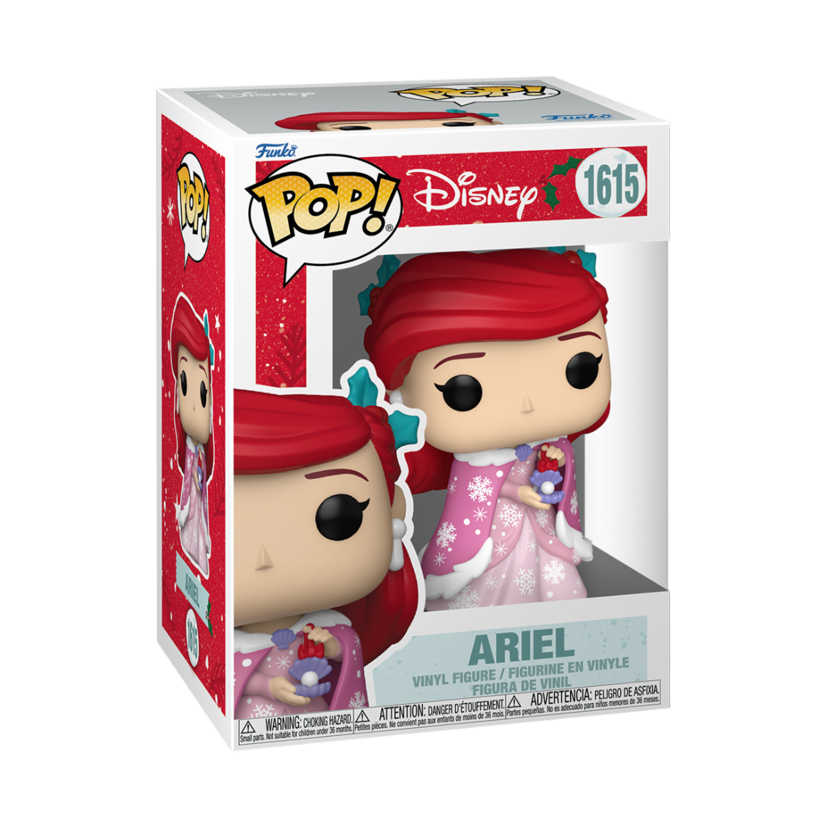 DISNEY: PRINCESS HOLIDAY - POP FUNKO VINYL FIGURE 1615 ARIEL 9CM